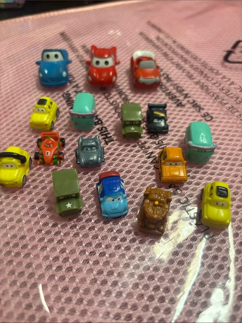 13 Pixar Cars squinkie Mini Figures  - Multicolor and three smaller car